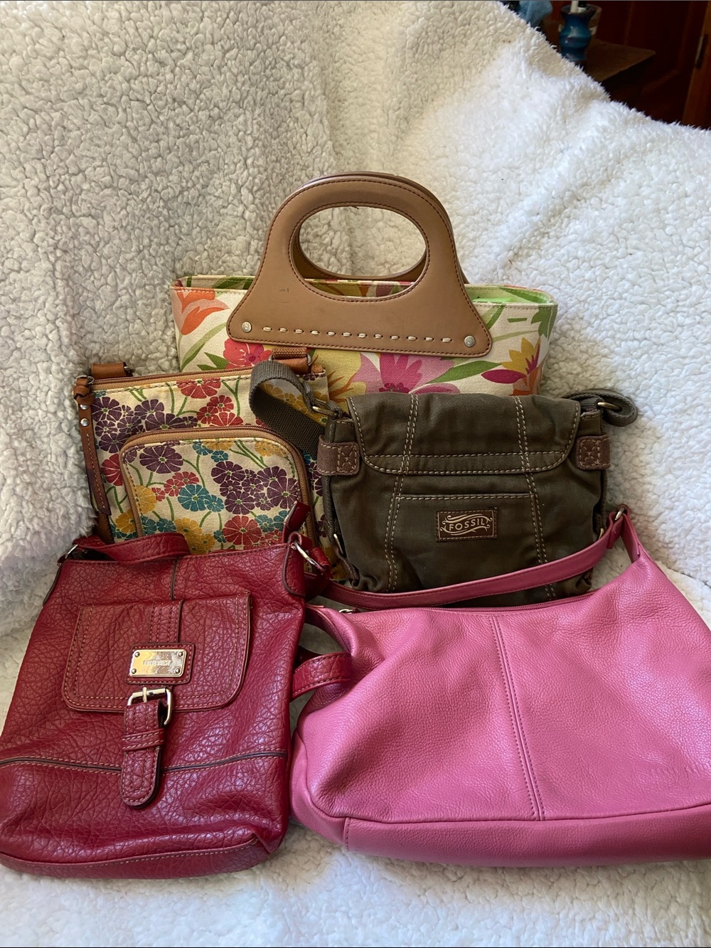 ***BUNDLE SALE!!***5 Bags Including 3 Vintage Y2K Fossil & Pink Wilson Leather